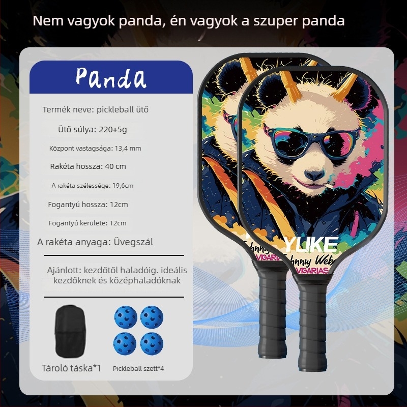 Pickleball ütő, üvegszálas kivitel (Márka: Yuke; Tömeg: 760)