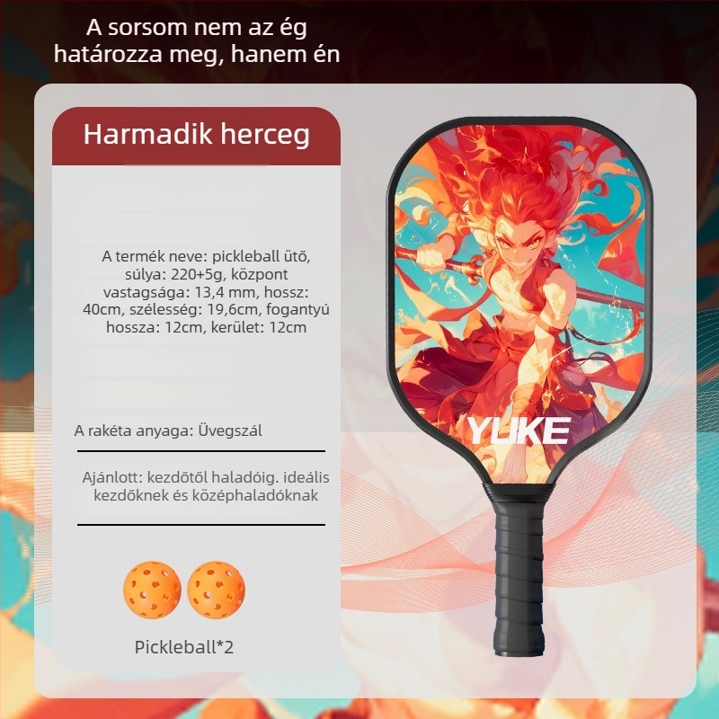 Pickleball ütő, üvegszálas kivitel (Márka: Yuke; Tömeg: 760)