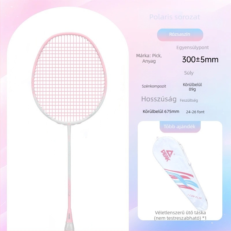 Badminton ütő - Ultra könnyű, karbonszálas kompozitból készült, kiegyensúlyozott fej, 85–89 g, markolat G5