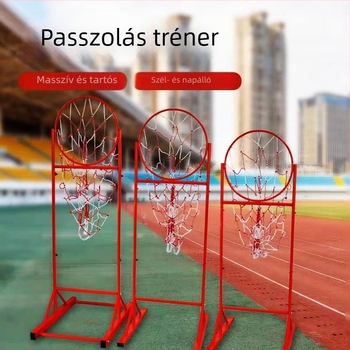 Kosárlabda edzőállvány passzokhoz és hárompontos dobásokhoz, rozsdamentes acél váz, beltéri sportcsarnokhoz