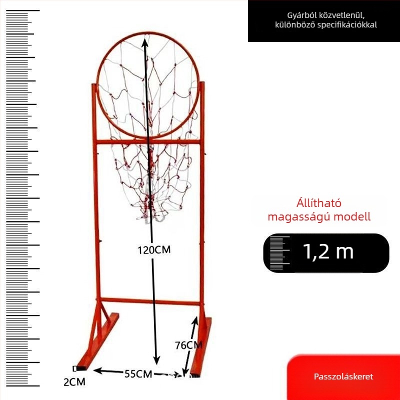 Kosárlabda edzőállvány passzokhoz és hárompontos dobásokhoz, rozsdamentes acél váz, beltéri sportcsarnokhoz