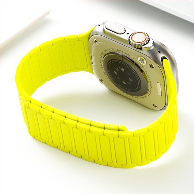 S987654 Két színű szilikon óraszíj Apple Watch-hoz, 22 mm, mágneses csattal