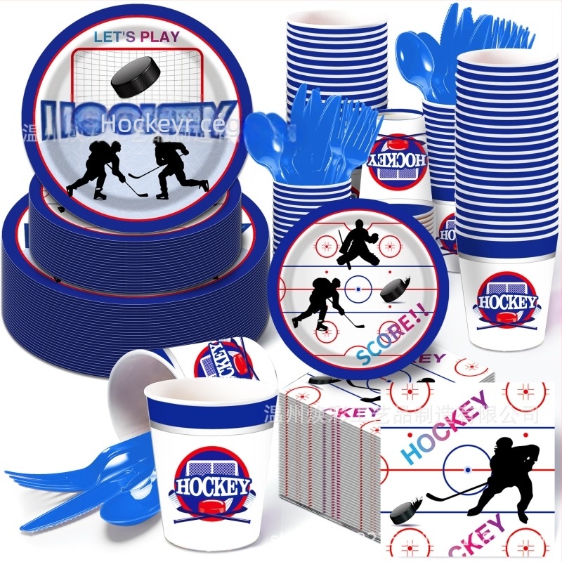 Születésnapi papírtálas asztalterítő készlet — 8 személyre, 4 darab: tányérok, szalvéták, poharak