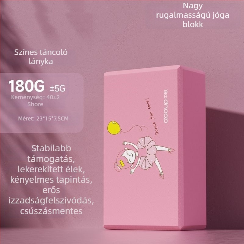 Jóga blokk magas sűrűségű EVA habból – jóga segédeszköz, alkalmas egészségügyi masszázsra, fitneszre és testépítésre.