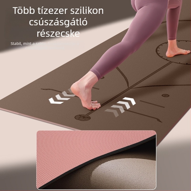 Kókuszhéj diatomgumis jóga matrac, csúszásmentes, otthoni edzéshez, méretek 70 cm × 190 cm × 7 mm, ugrókötélhez ideális