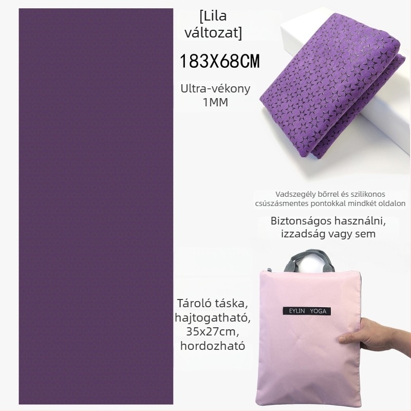 Jóga törölköző – csúszásmentes, kétoldalas szilikon pöttyös felület, izzadságot felszívó, szagtalan, géppel mosható