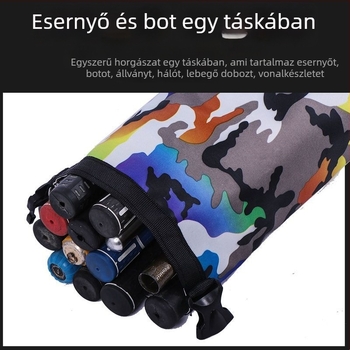 Horgászbot és felszerelés táska (vászon anyag; nagy kapacitás; nem vízálló)