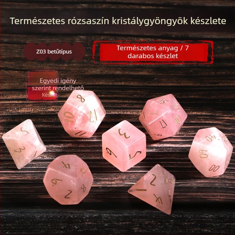 Hetes darukészlet: természetes kristályból, 20 oldalú, derékszög stílus, wowu