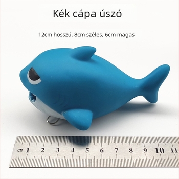 Mini sárga kacsa horgászúszó úszó kiegészítőkkel és DIY záróeszközzel — rajzfilm cápa úszó