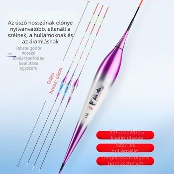 60 cm hosszú elektronikus világító úszó, nagy érzékenység, nappali/éjszakai kettős használat pontyhoz
