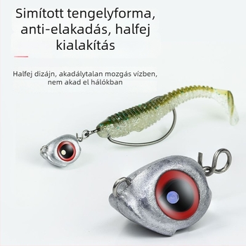 Ólomfejű csali, halacskaszeme dizájn, antiakadás, gyors kioldású süllyedő, hajlított horog