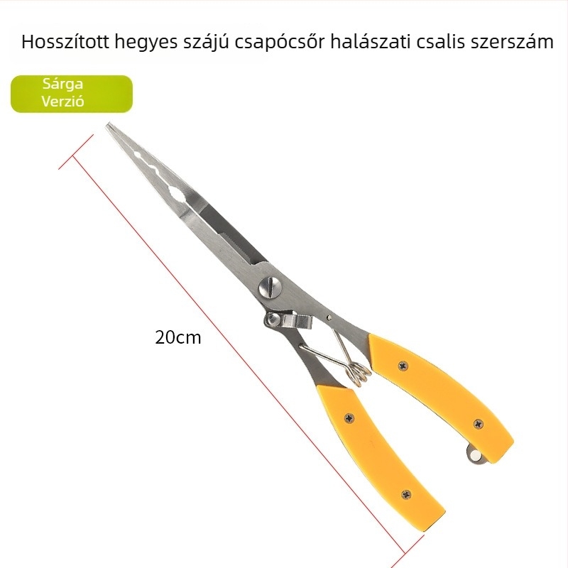 Huansheng rozsdamentes acél horgászolló görbített állkapoccsal a kampó eltávolítására