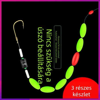 Seven-Star lebegő horgászati készlet előre kötött egy horoggal és damillal, 3,6 m hosszú, ideális a tározó tavakhoz