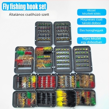 Burning Eagle biomimikus csalétek – biomimikus csalétek készlet fly fishinghez, legyek és szúnyogok utánzatával, vegyes horogkészlet egy dobozban