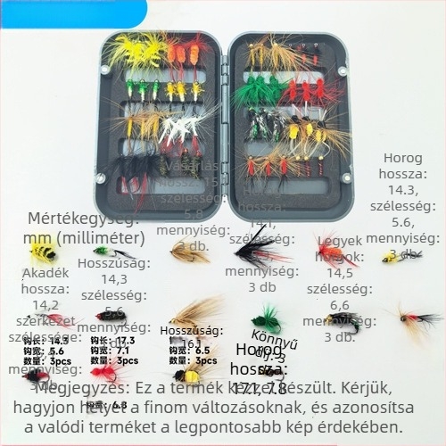 Burning Eagle biomimikus csalétek – biomimikus csalétek készlet fly fishinghez, legyek és szúnyogok utánzatával, vegyes horogkészlet egy dobozban