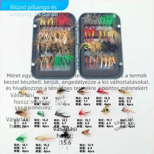 Burning Eagle biomimikus csalétek – biomimikus csalétek készlet fly fishinghez, legyek és szúnyogok utánzatával, vegyes horogkészlet egy dobozban