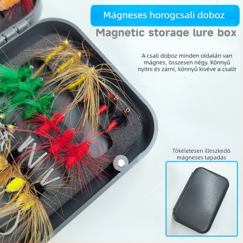 Burning Eagle biomimikus csalétek – biomimikus csalétek készlet fly fishinghez, legyek és szúnyogok utánzatával, vegyes horogkészlet egy dobozban