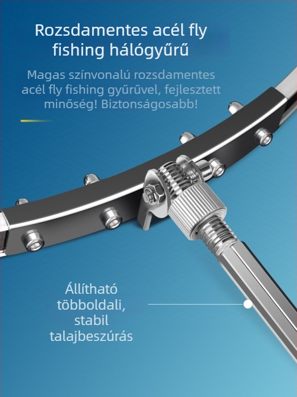 Baon nejlon halvédő háló négyszögletes formával és rozsdamentes acél gyűrűvel, bevonva a halak kiakadásának megelőzésére, hordozható és vízálló