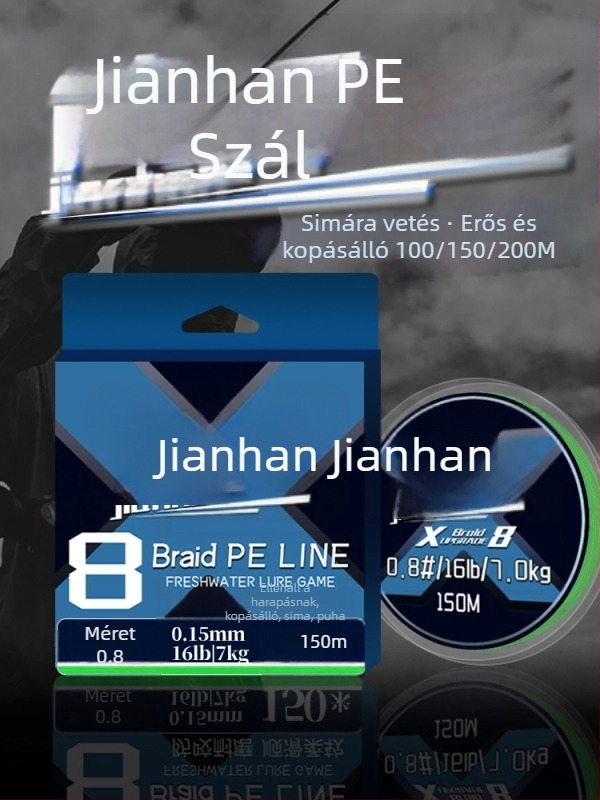 PE fonott fő zsinór X8, 150 m, magas szakítószilárdságú horgász zsinór