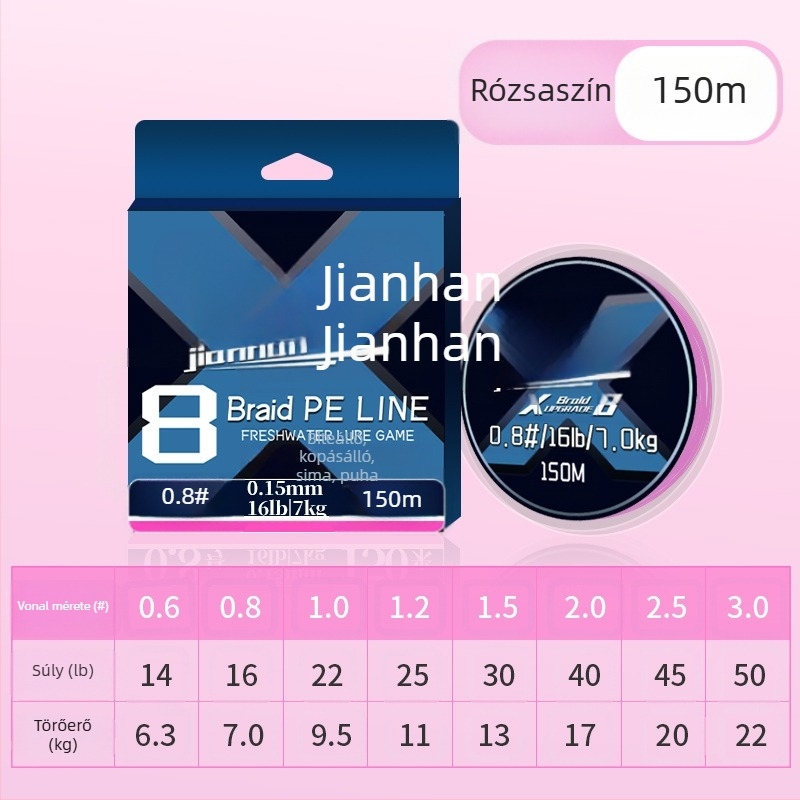 PE fonott fő zsinór X8, 150 m, magas szakítószilárdságú horgász zsinór