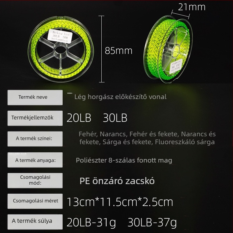 Toply poliészter fő damil a fly fishinghez, teszt 20–30 lb, 100 darabos doboz, eredet Weihai