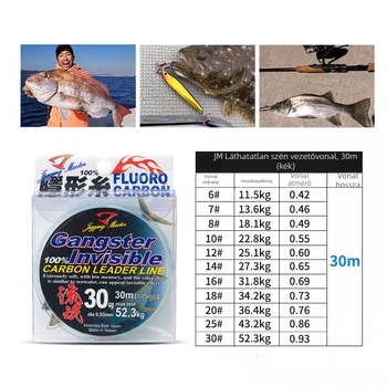 Jigging Master Sub-Line szénszálas horgász zsinór, rendkívül kopásálló, 6 darabos csomag