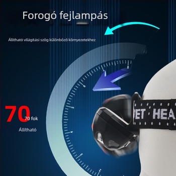 LED fejlámpa 5W, ABS ház, 3×AA elemekkel, 600 mAh, fényerő 50–100 m sugárzás, túrázásra, kempingezésre és éjszakai horgászatra