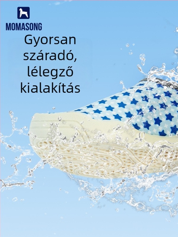 Gyerekeknek szánt folyó menti túracipő - puha talpú, alacsony felső rész, Lycra felső, csúszásmentes gumitalp, TPR talp