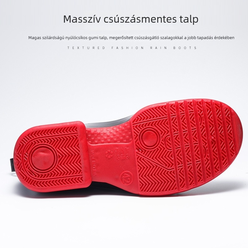 Férfiaknak alacsony szárú esőcsizma, vízálló műanyag felsőrész, csúszásmentes talp, hálós belső bélés, kerek orr