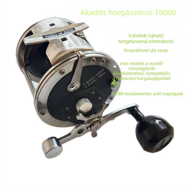 Dobos orsó a horgászat számára, típus 10000/18000, bal- és jobbkezes cserélhető kivitel, Pisces Fortress, tengeri horgászathoz