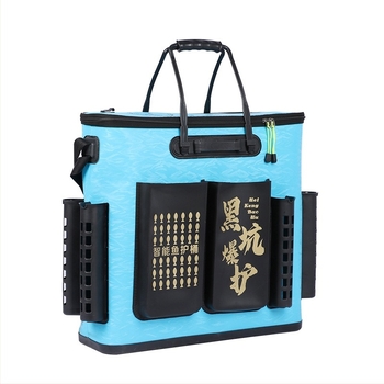 Kemény aljú horgász vödör, integrált EVA vastagított dizájn, hordozható hátizsák-stílus, élő hal védő vödör, 1.2 kg