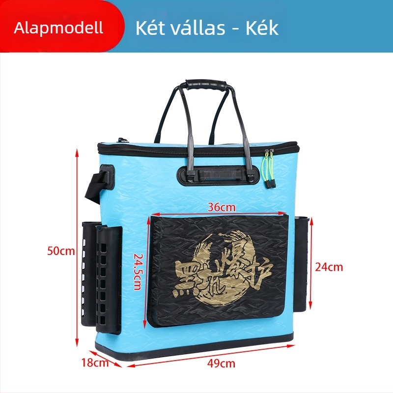 Kemény aljú horgász vödör, integrált EVA vastagított dizájn, hordozható hátizsák-stílus, élő hal védő vödör, 1.2 kg