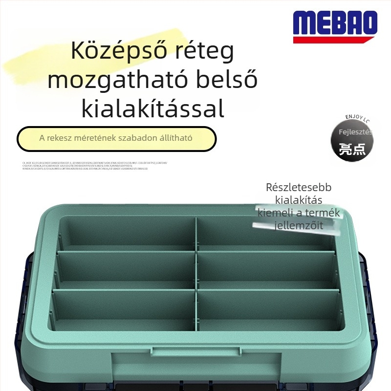 Mebao hordozható élőhalas vödör oxigénpumpával, kétszintes kialakítású, PP anyagból