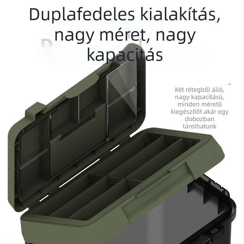 Mebao hordozható élőhalas vödör oxigénpumpával, kétszintes kialakítású, PP anyagból