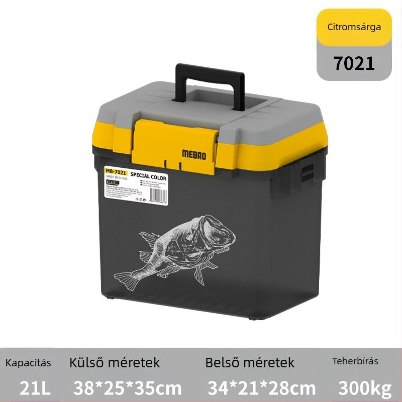 Mebao hordozható élőhalas vödör oxigénpumpával, kétszintes kialakítású, PP anyagból