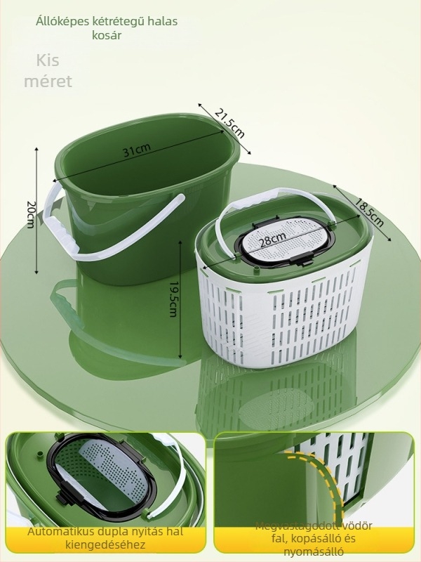 Élőhalas tartály folyóvízi horgászathoz - kétrétegű kialakítás, Source of Fishing, műanyag, Kína