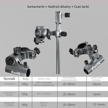 Lingte alumíniumötvözetből készült horgász székkiegészítők készlet — turret alap, esernyő világítás, csalira tálca, halvédő; Európai stílusú univerzális készlet; Eredet: Kína
