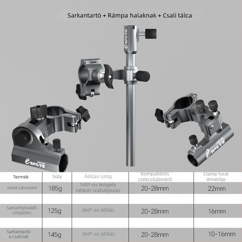 Lingte alumíniumötvözetből készült horgász székkiegészítők készlet — turret alap, esernyő világítás, csalira tálca, halvédő; Európai stílusú univerzális készlet; Eredet: Kína