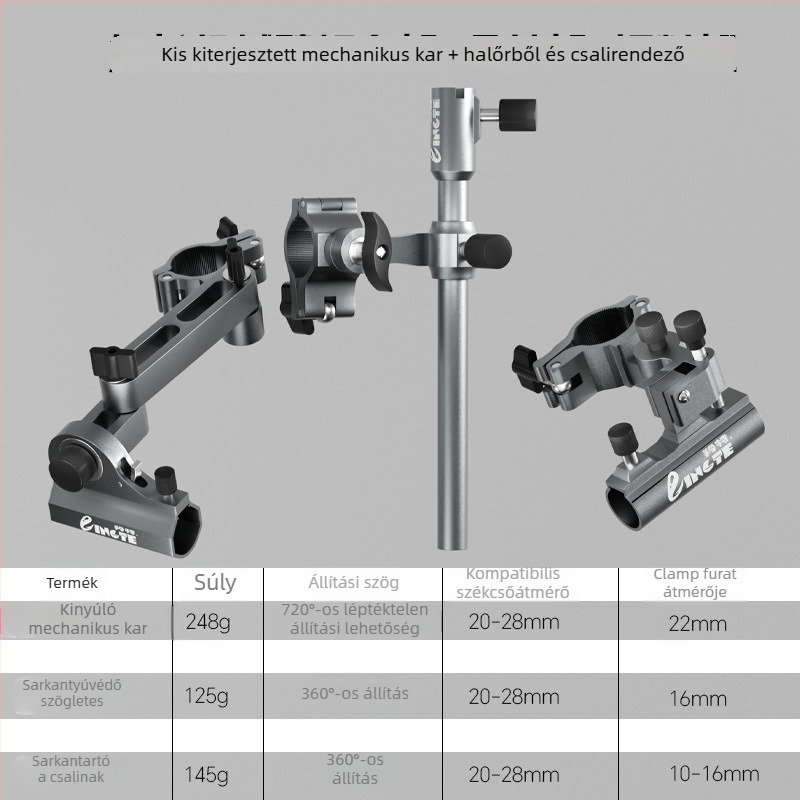 Lingte alumíniumötvözetből készült horgász székkiegészítők készlet — turret alap, esernyő világítás, csalira tálca, halvédő; Európai stílusú univerzális készlet; Eredet: Kína