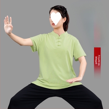 Női Tai Chi edzőruha, nyolcszekciós brokád minta, pamut anyagú, pamut bélés 91–95%