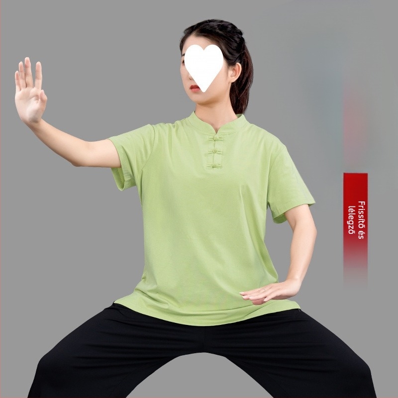 Női Tai Chi edzőruha, nyolcszekciós brokád minta, pamut anyagú, pamut bélés 91–95%