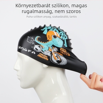 Gyerekeknek készült szilikon úszósapka vízálló, rajzfilm mintával, úszáshoz és vízi tevékenységekhez