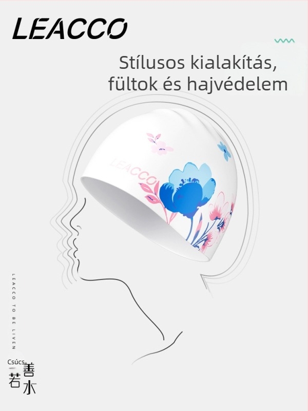 Felnőtt szilikon úszósapka, nyomtatott mintával, nem nyúló, úszásra és edzésre