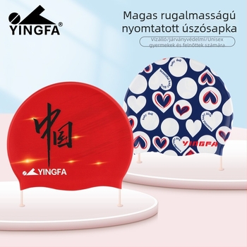 Yingfa szilikon úszósapka nyomtatott mintával - vízálló, csúszásmentes, felnőtteknek