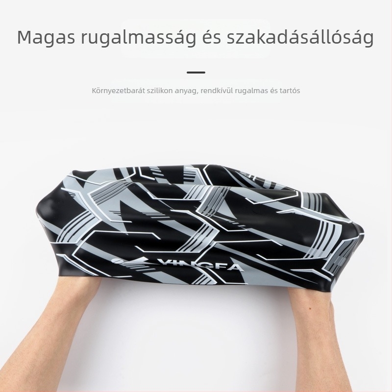 Yingfa szilikon úszósapka nyomtatott mintával - vízálló, csúszásmentes, felnőtteknek