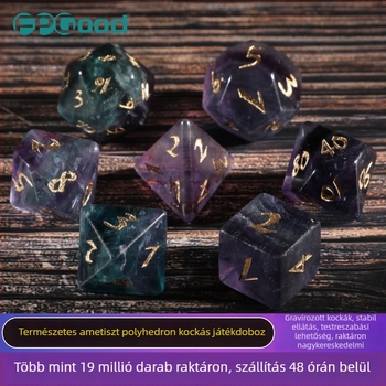 Wowu Márkájú természetes kristályból készült poliedrikus dobókocka készlet DND-hez és Call of Cthulhuhoz, testreszabható