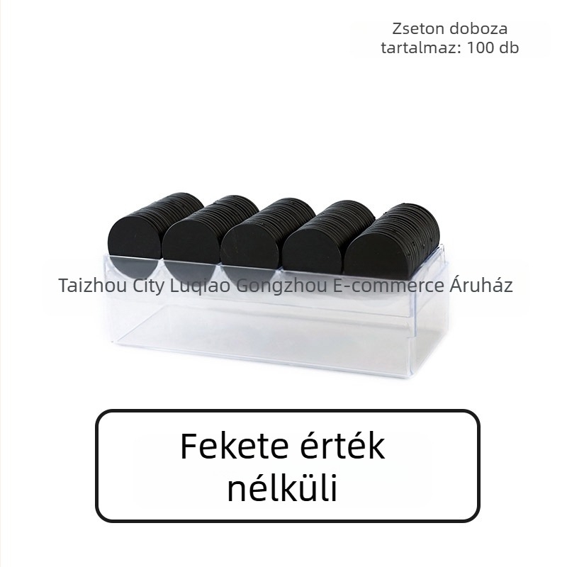 Sakk- és kártyajátékokhoz való chipsek, lapos műanyag korongok PS anyagból, lézergravírozva, névleges érték nélküli, Born Good Hand márka