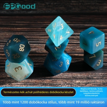 Társasjátékhoz való dobókocka – természetes kristálykövek, 20 oldalú, derékszögű stílus, wowu
