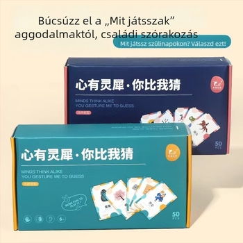 Családi összejövetelekre készült társasjáték-kártyák, interaktív kifejezésgyakorlás gyerekeknek 4–14 évesek, papír alapú kártyák, támogatja a vizuális és szellemi fejlődést, valamint a kéz-szem koordinációt.
