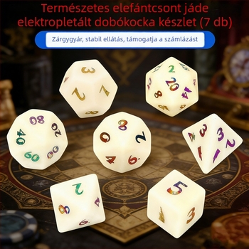 Asztali játékokhoz kockák — Wowu márka, természetes elefántcsont jade kő, nyolcszögletű forma, derékszögű stílus, testreszabható